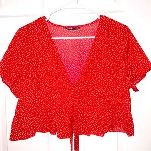 Dotted Print Crop Top | Shein Size L